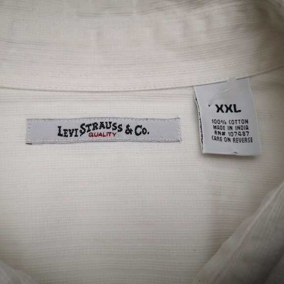 Levi Strauss & Co. Men's Size XXL White Textured Button Front & Cuffs Shirt - Picture 4 of 8